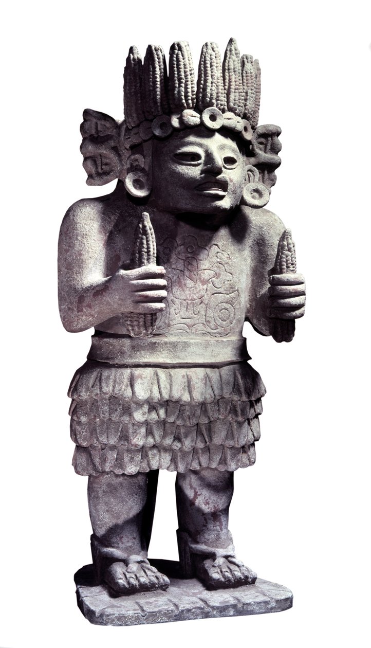 Civilización precolombina: estatua maya que representa al dios de las doncellas de Mayan Mayan