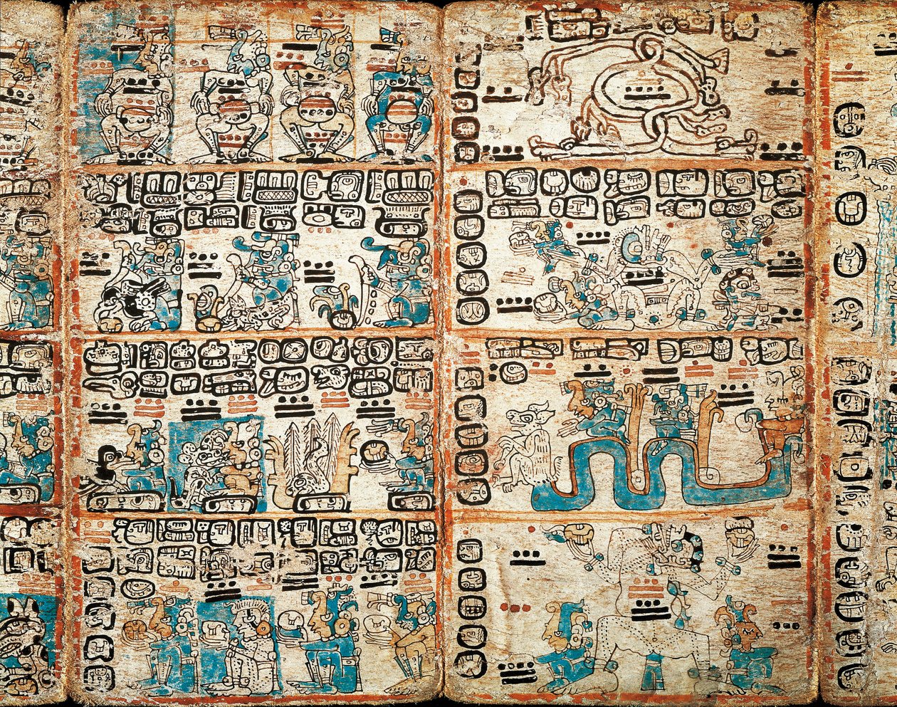 El Códice de Madrid, miniaturas pintadas de Mayan Mayan