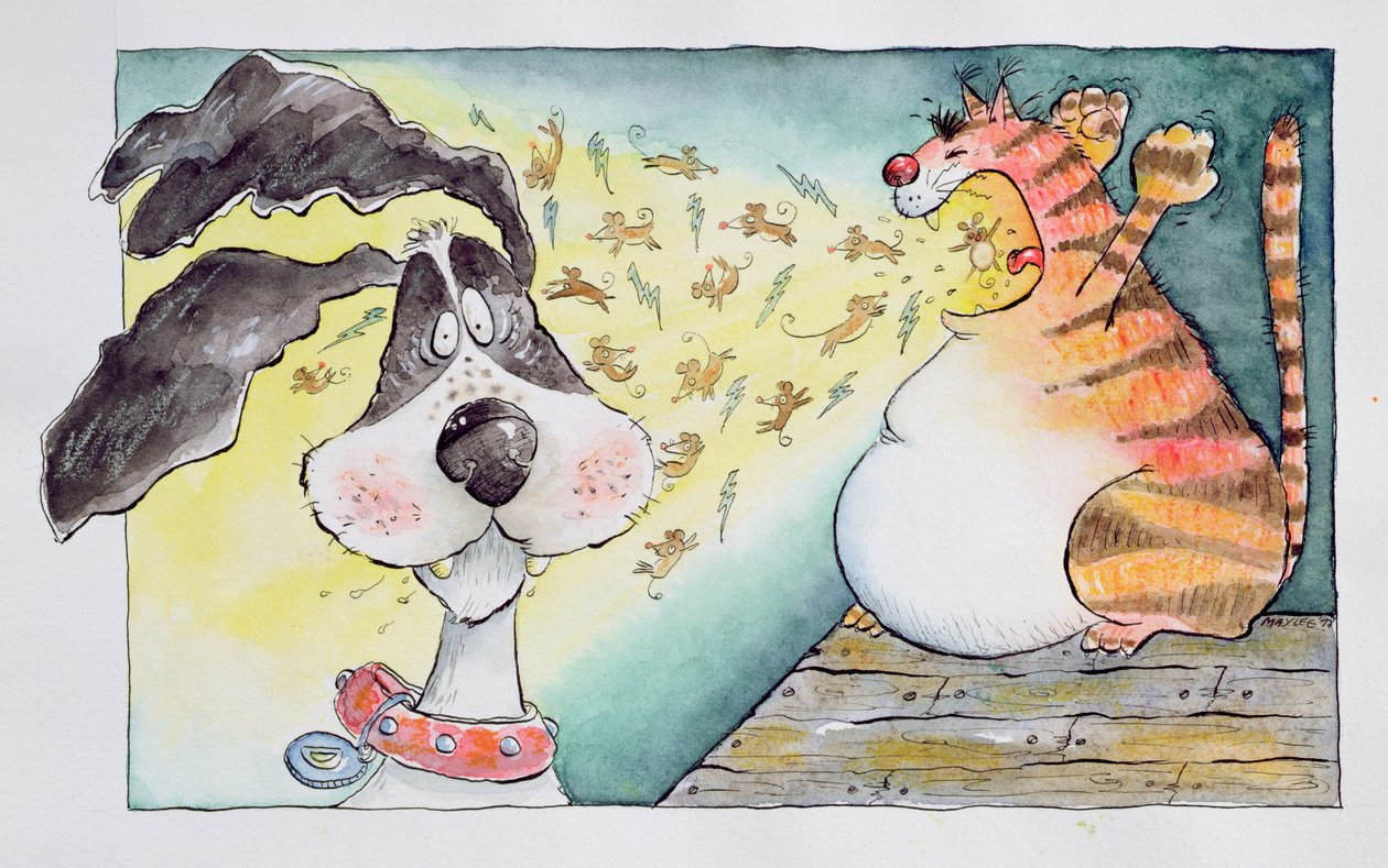 Gato, perro y ratones de Maylee Christie