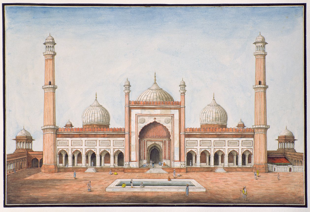 Jummah Musjeed, Delhi, c.1840 de Mazar or Mazhar Ali Khan