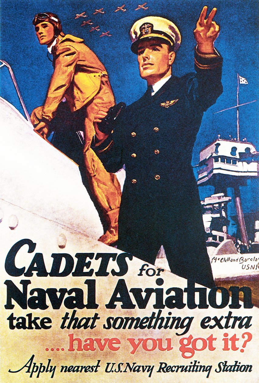 Cadetes para la aviación naval toman ese algo extra, 1943 de McClelland Barclay