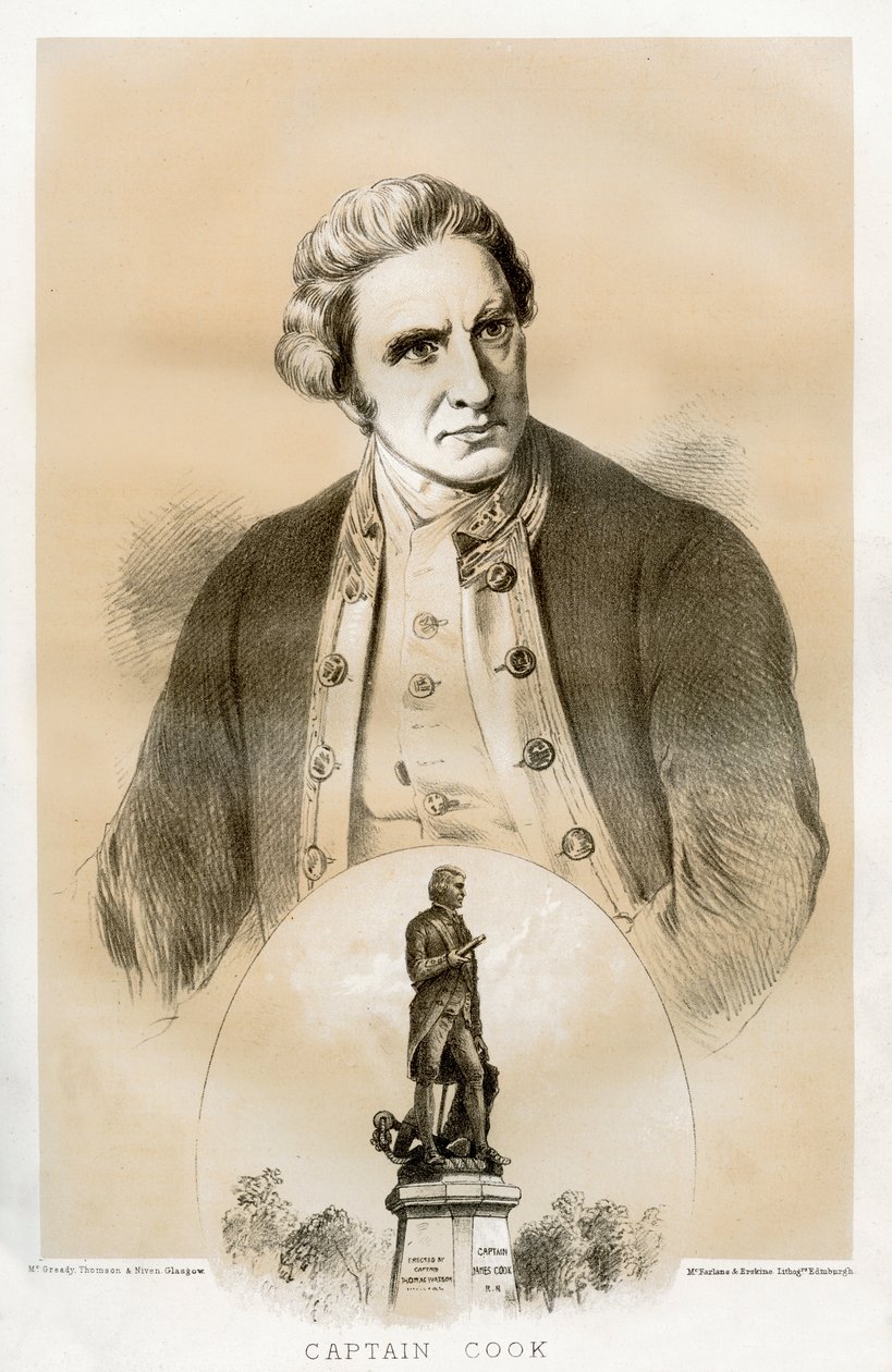 Capitán James Cook, oficial naval y explorador británico del siglo XVIII, 1879 de McFarlane and Erskine