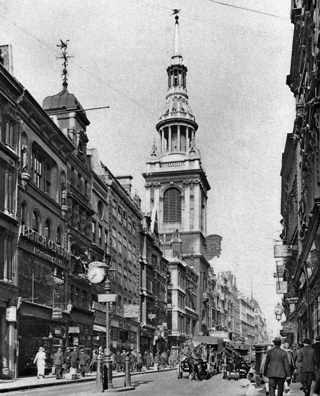 La aguja de la Iglesia de Bow, Londres, 1926-1927 de McLeish