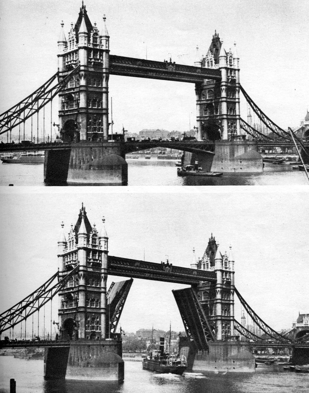Puente de la Torre abierto y cerrado, Londres, 1926-1927 de McLeish