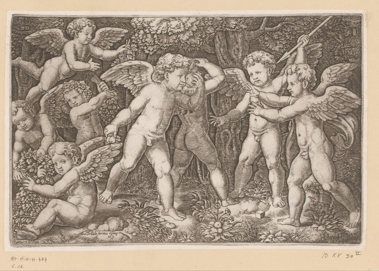 jugando putti Tapices del Papa (título de la serie) Tapezzerie de Papa (título de la serie) de Meester van de Dobbelsteen