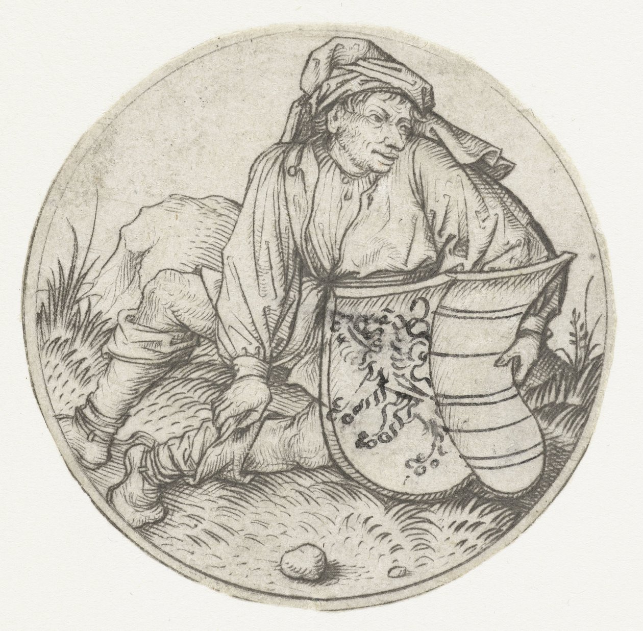 Agricultor con escudo en blanco de Meester van het Amsterdamse Kabinet