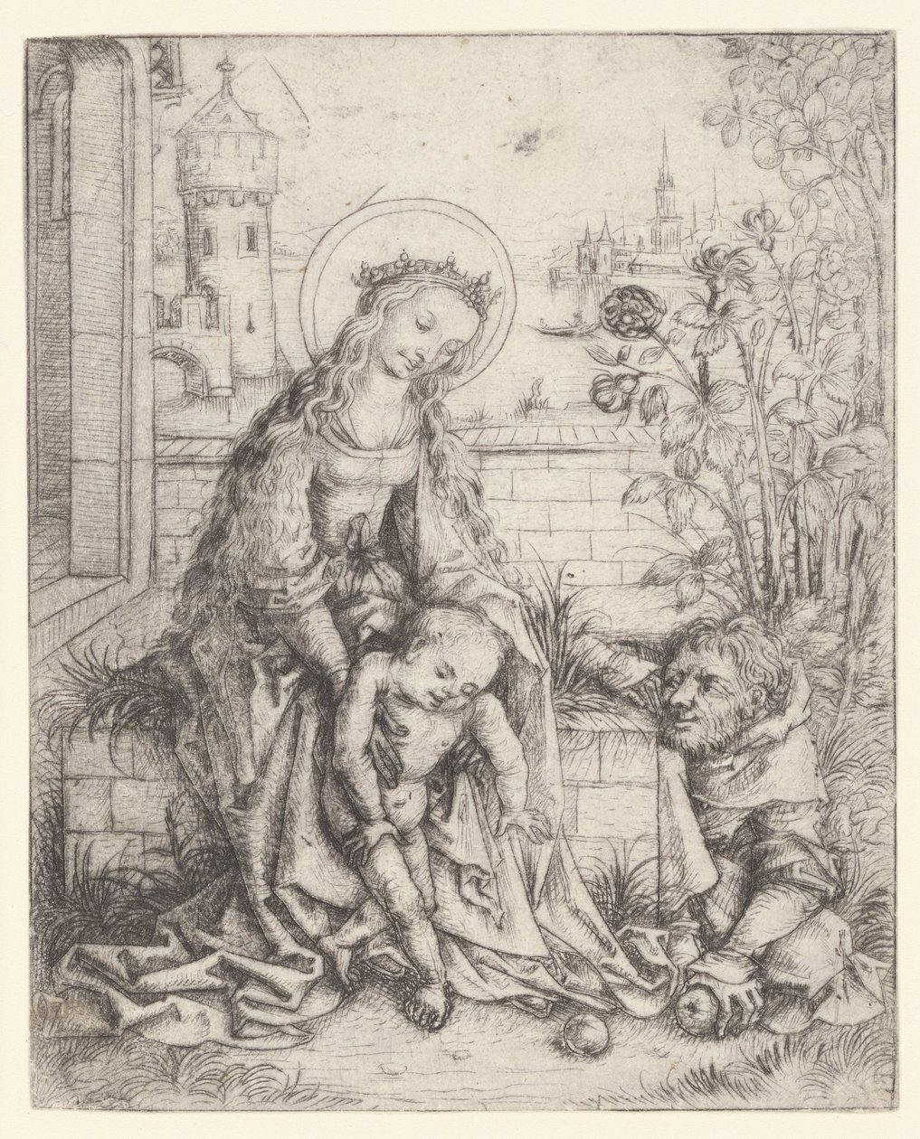 La Sagrada Familia en el rosal de Meester van het Amsterdamse Kabinet