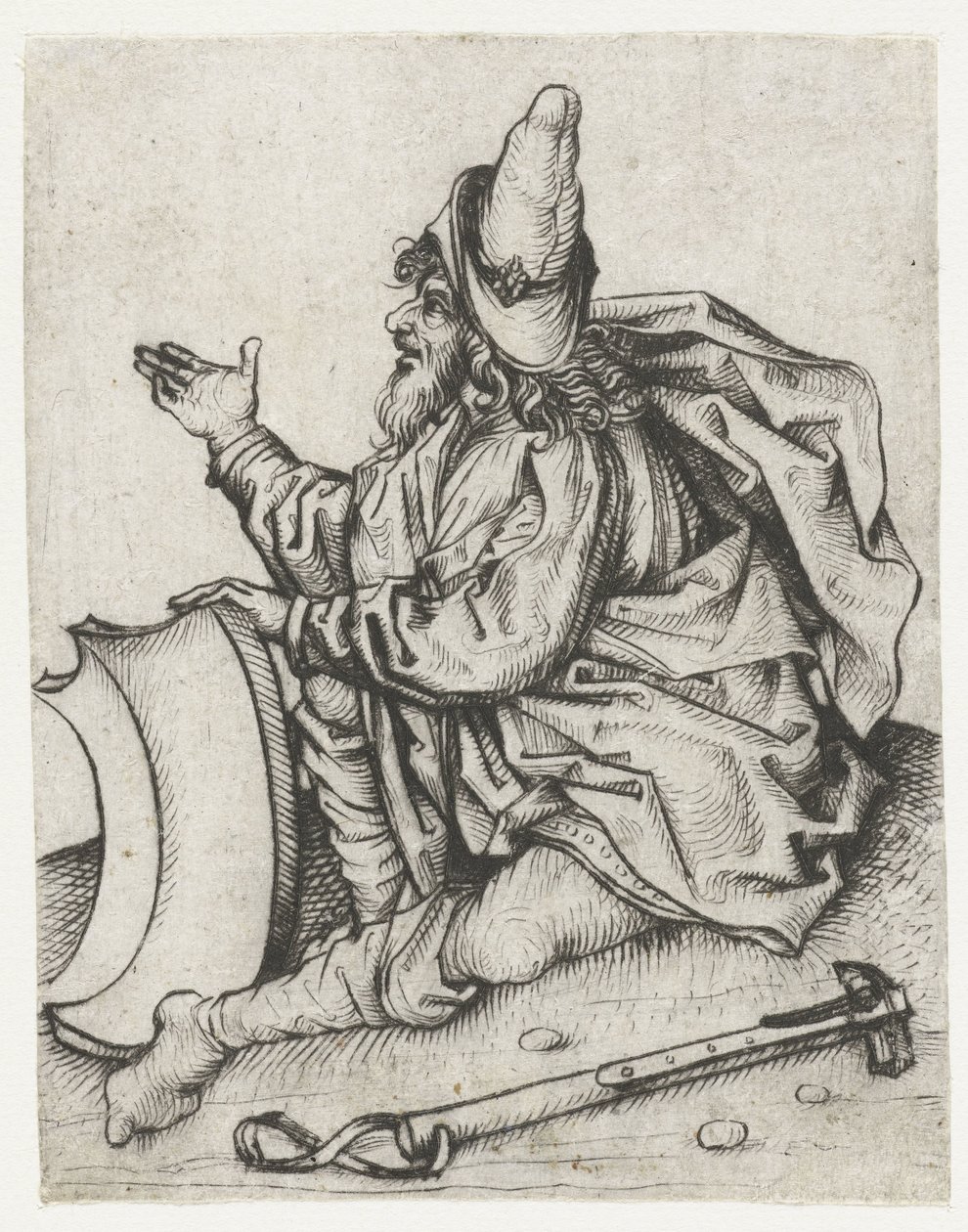 Roma hombre con barba y escudo blanco de Meester van het Amsterdamse Kabinet