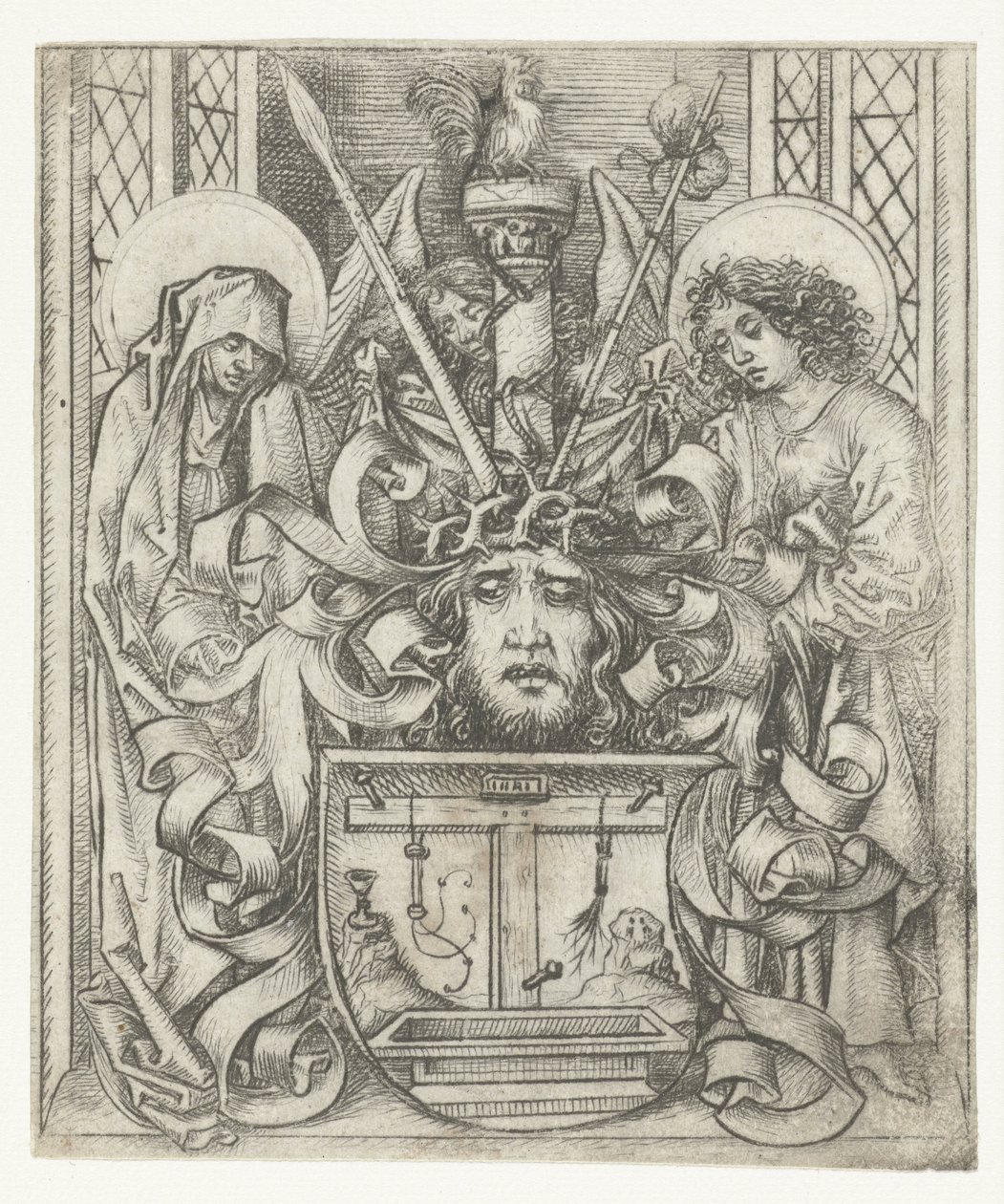 Escudo de armas con el Arma Christi de Meester van het Amsterdamse Kabinet