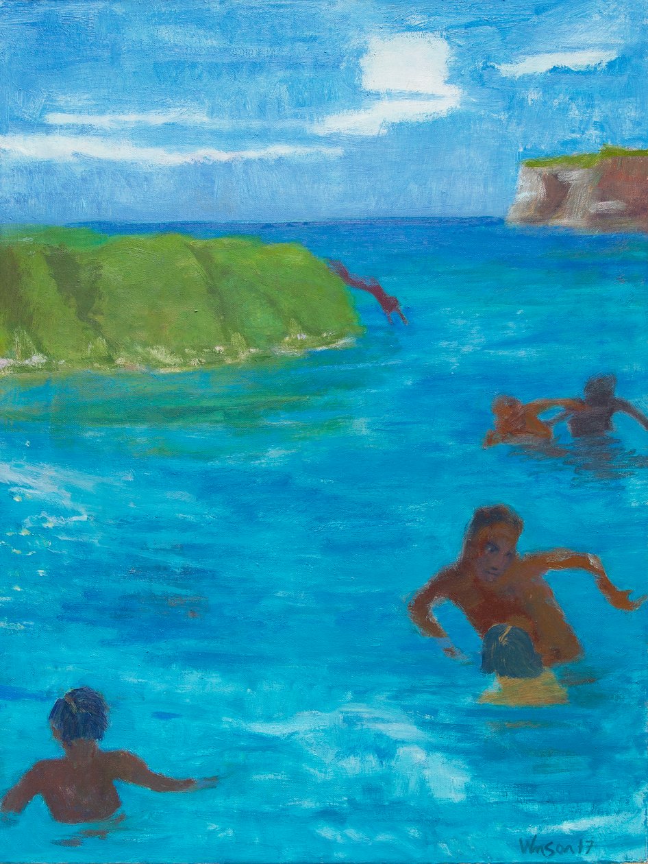 Seis en el agua, 2017 (óleo sobre lienzo) de Megan Williamson