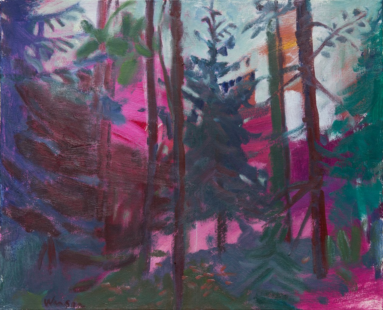 Pisado en medio de siete bosques tristes, 2016 (óleo sobre lienzo) de Megan Williamson