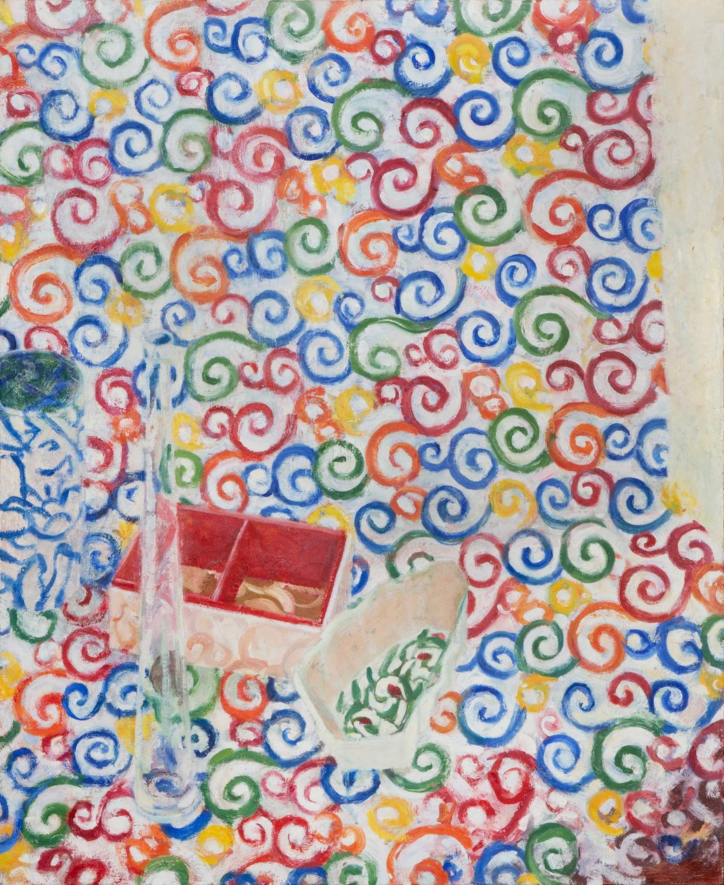 Naturaleza muerta con botella de vidrio, 2013 (óleo sobre lienzo) de Megan Williamson