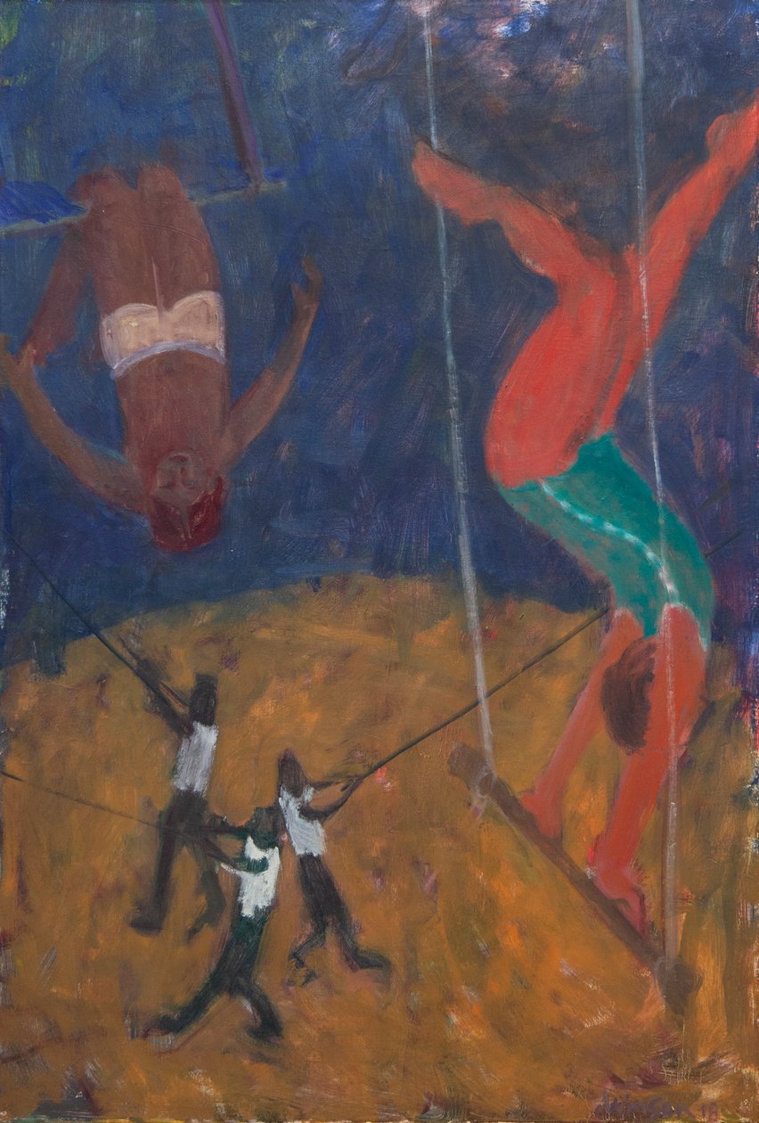 Trapecistas, 2018 (óleo sobre lienzo) de Megan Williamson