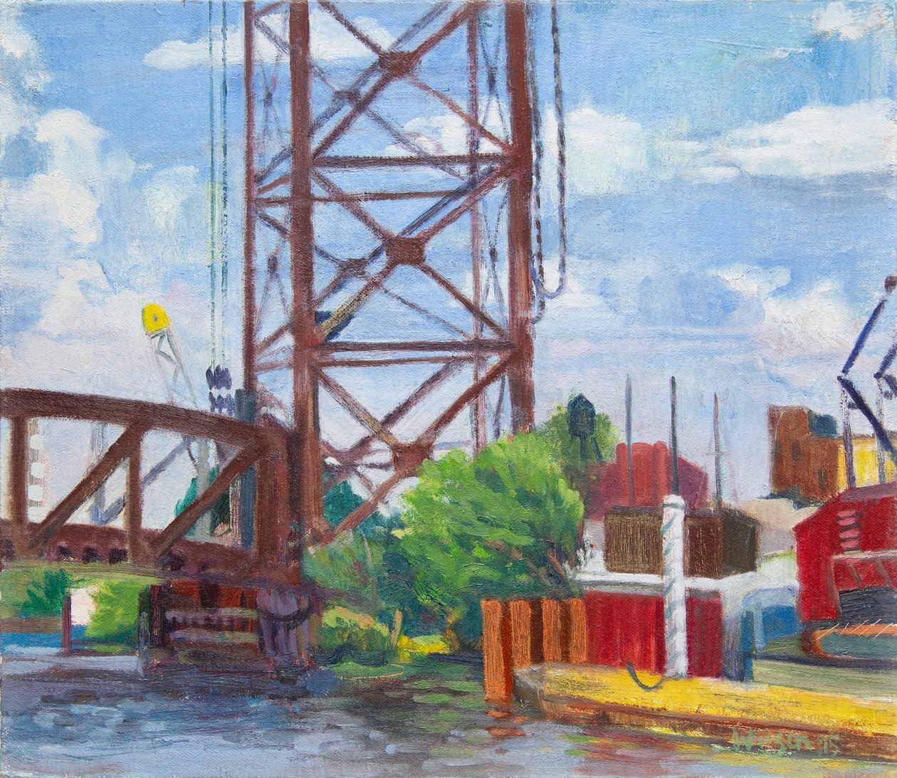 Vista desde el Ping Tom Memorial Park, 2015 (óleo sobre lienzo) de Megan Williamson