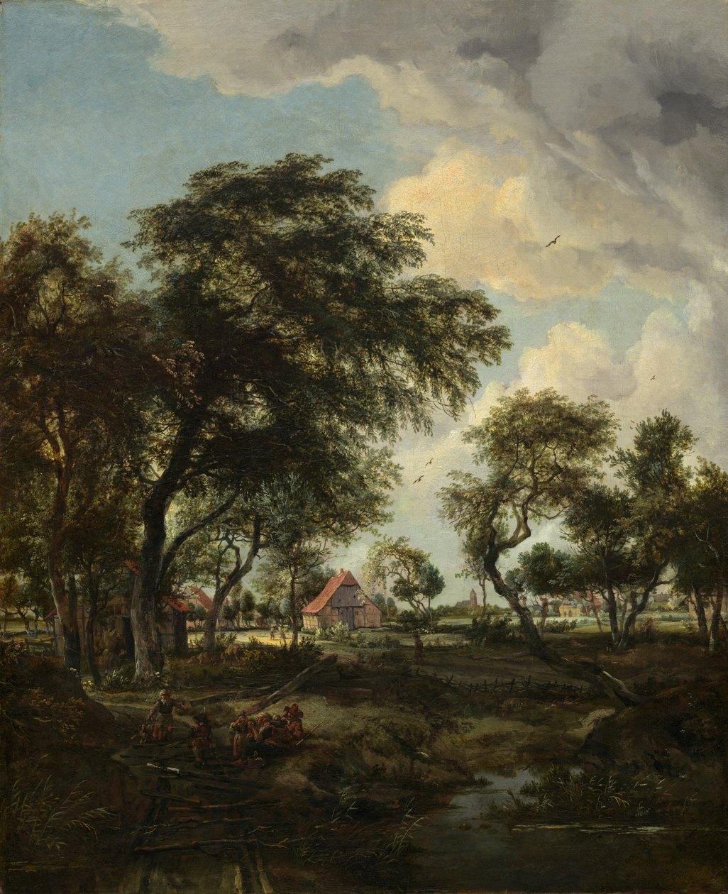Una granja a la luz del sol, 1668 de Meindert Hobbema