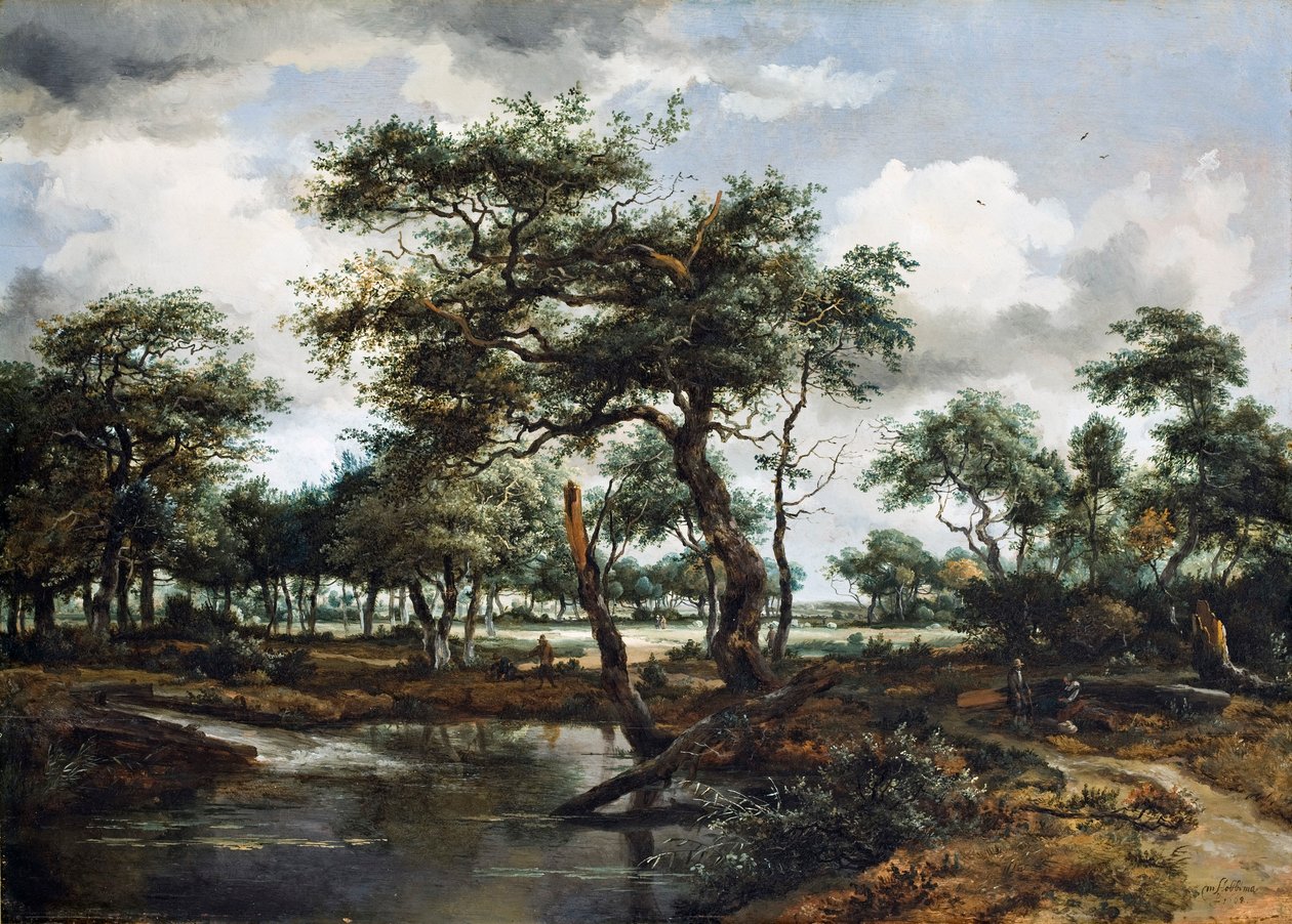 Un estanque en el bosque, 1668 de Meindert Hobbema