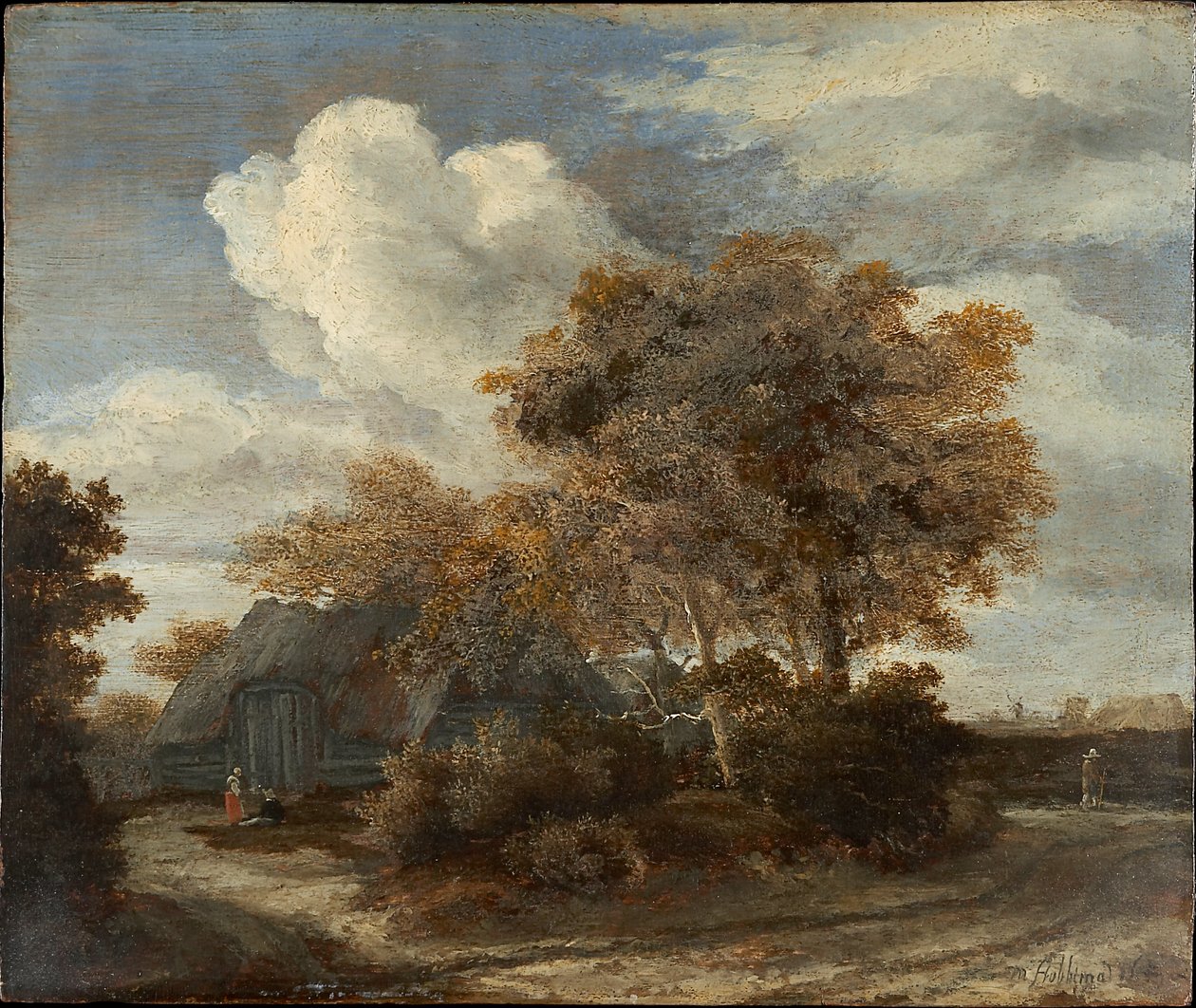 Cabaña junto a un camino de Meindert Hobbema