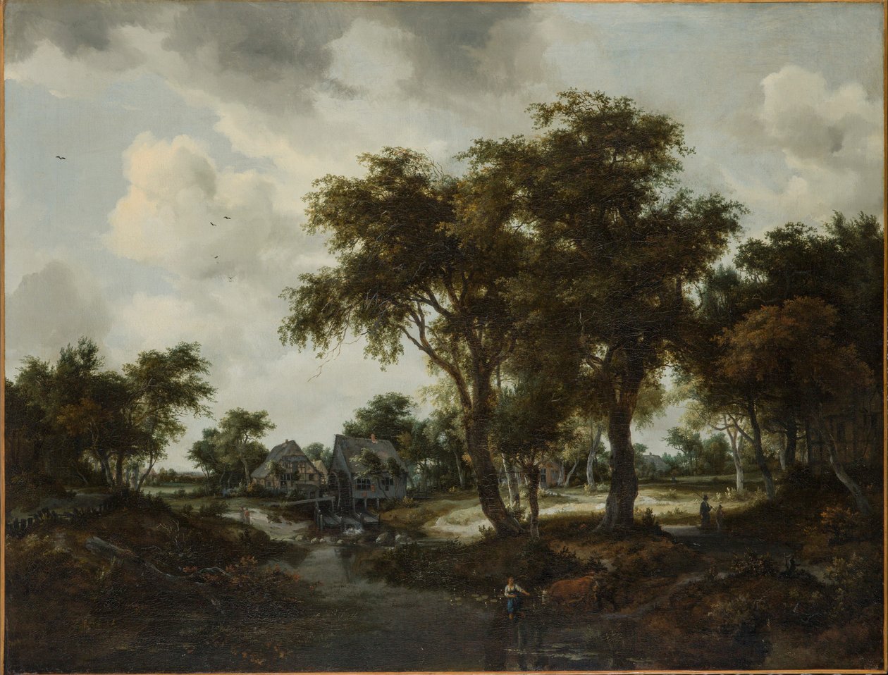 El molino de agua (El paisaje Trevor) de Meindert Hobbema