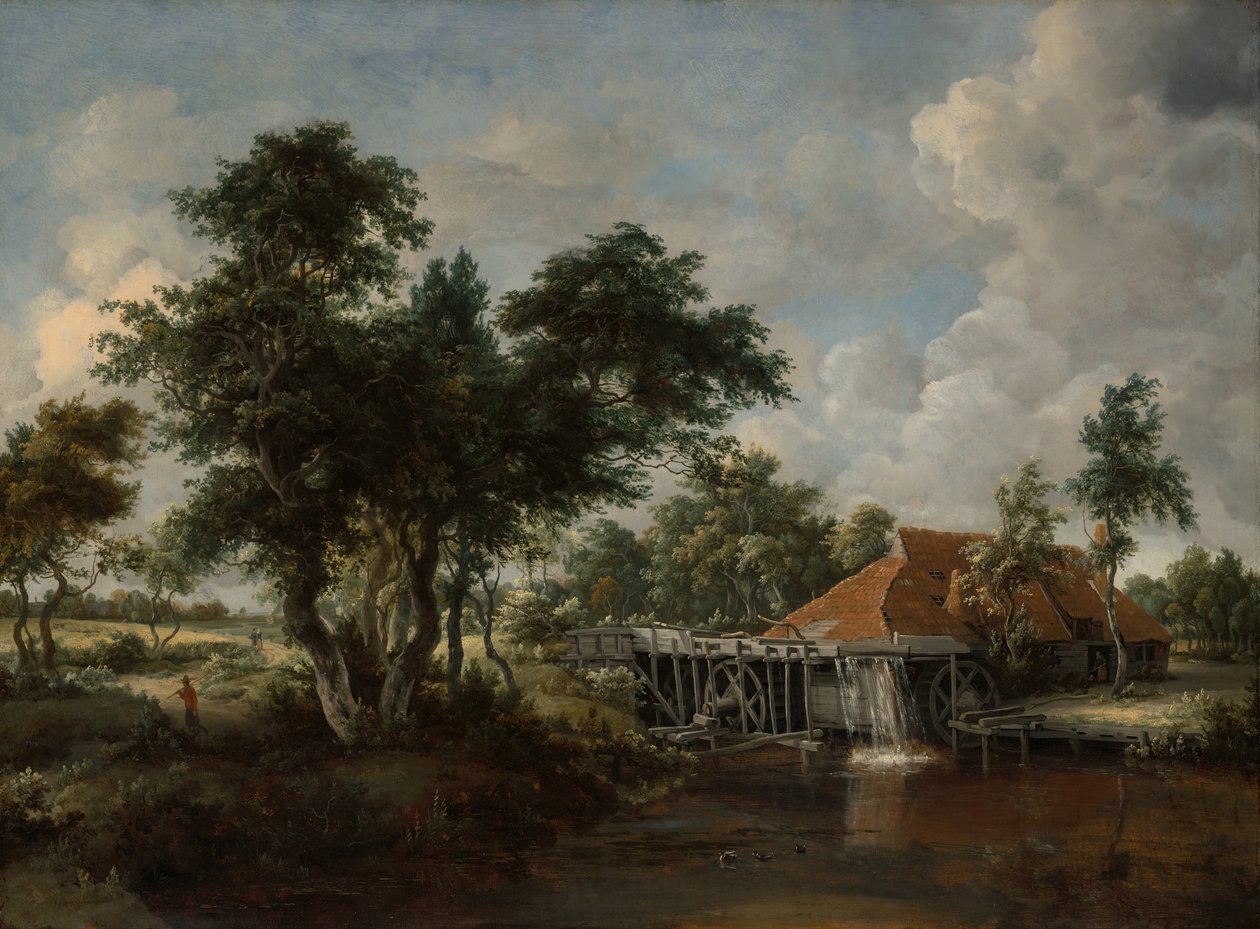 El Molino de Agua con el Gran Tejado Rojo, 1662-1665 de Meindert Hobbema