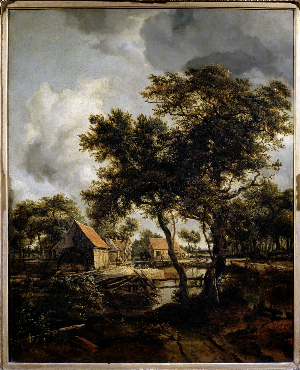 El molino de agua Pintura de Meindert Hobbema (1638-1709) de Meindert Hobbema