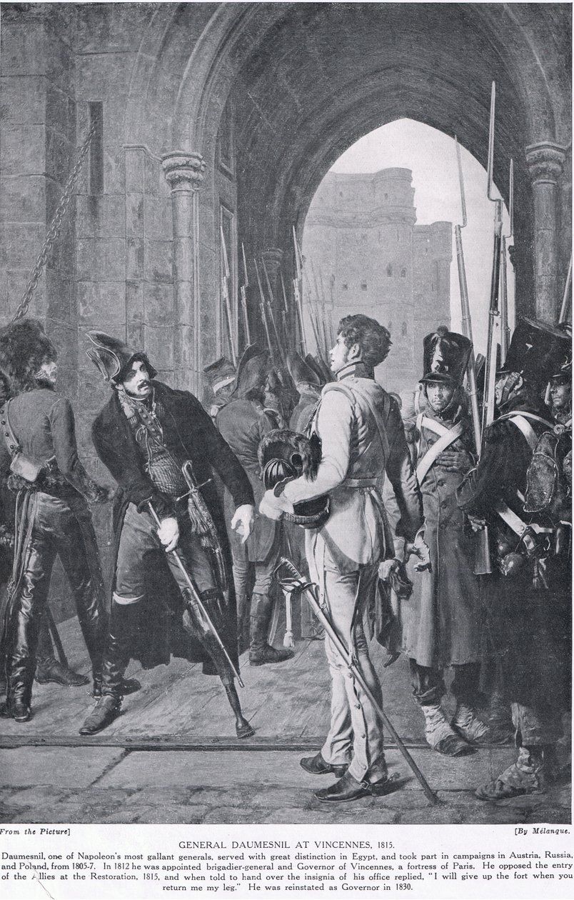 General Daumesnil en Vincennes, 1815, ilustración de 