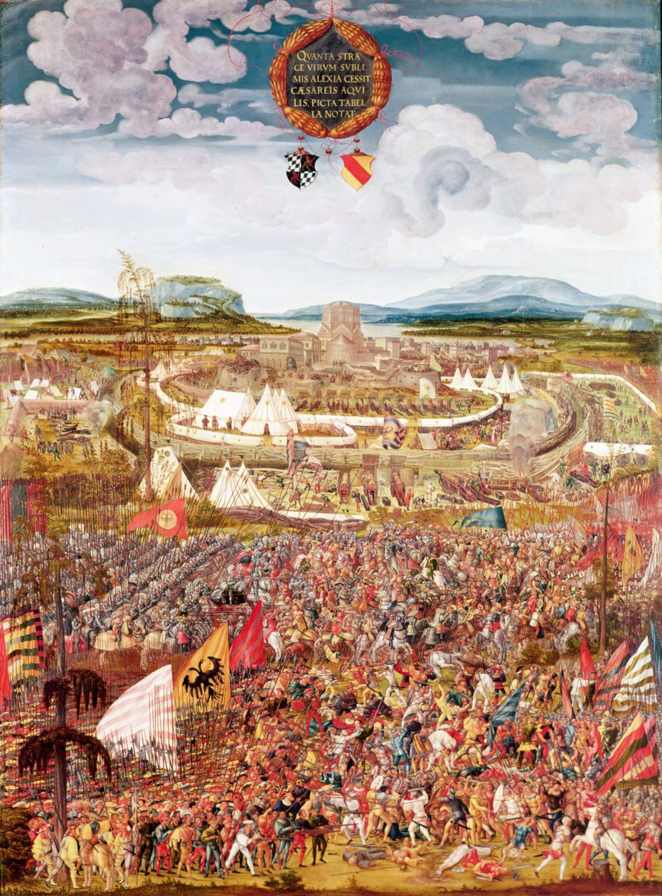 Alesia sitiada por Julio César (101-44 a.C.) de Melchior Feselen