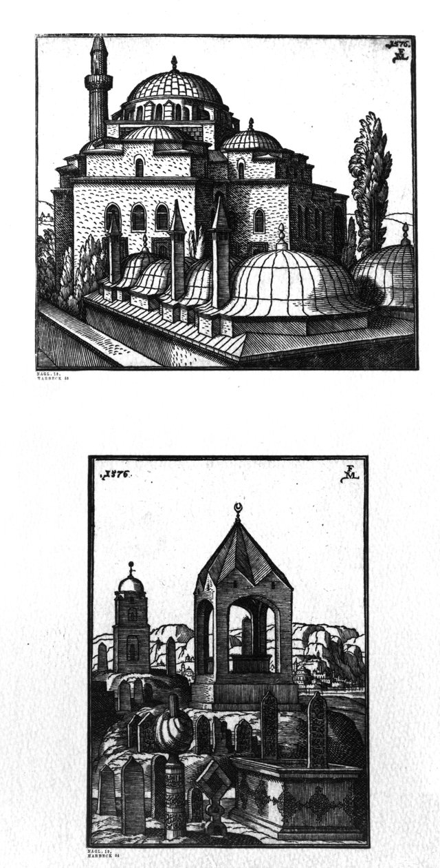 La mezquita Atik Ali Pasha y un cementerio en Constantinopla, 1576 de Melchior Lorck