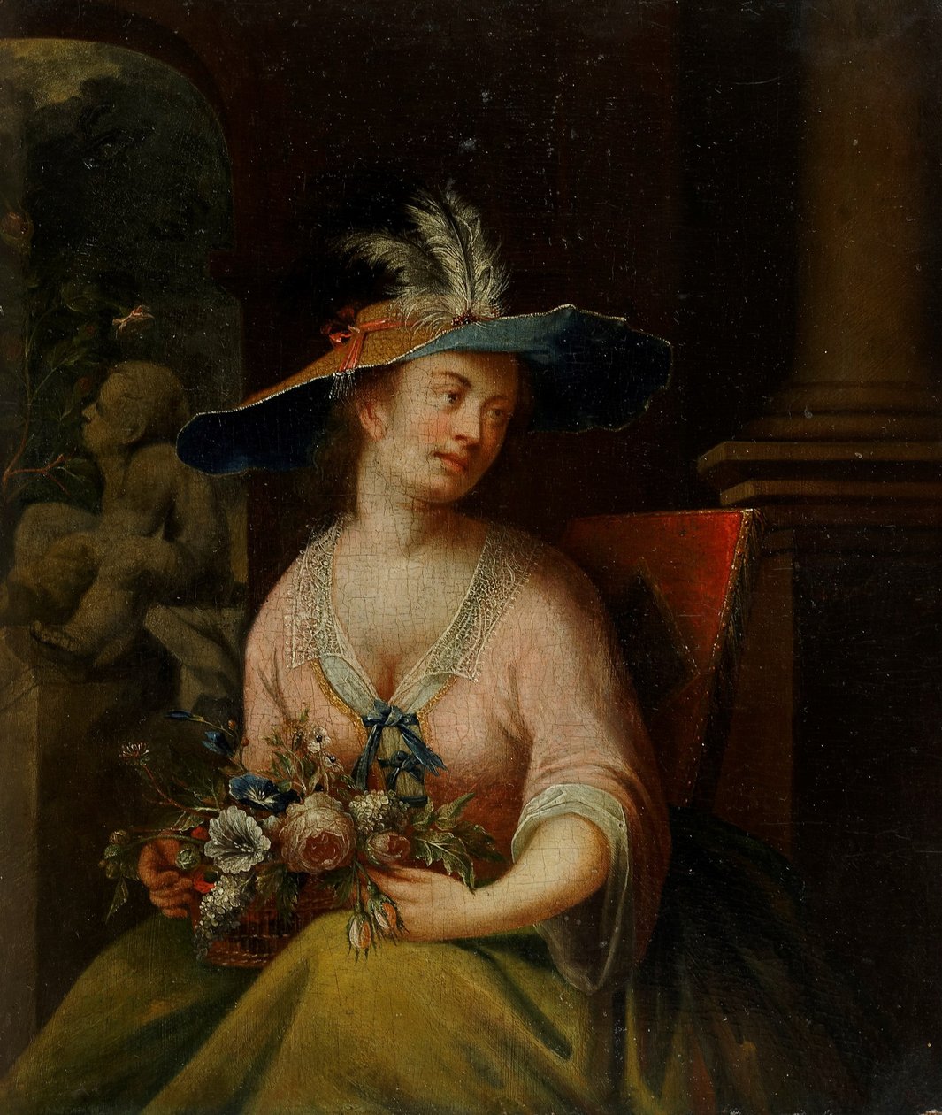 Dama con flores de Melchior Brassauw