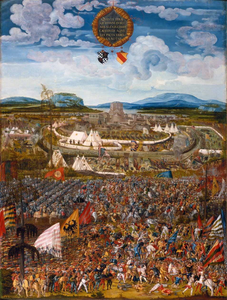 Alemán: Belagerung der Stadt Alesia El anacrónico Asedio para la Batalla de Alesia de Melchior Feselen