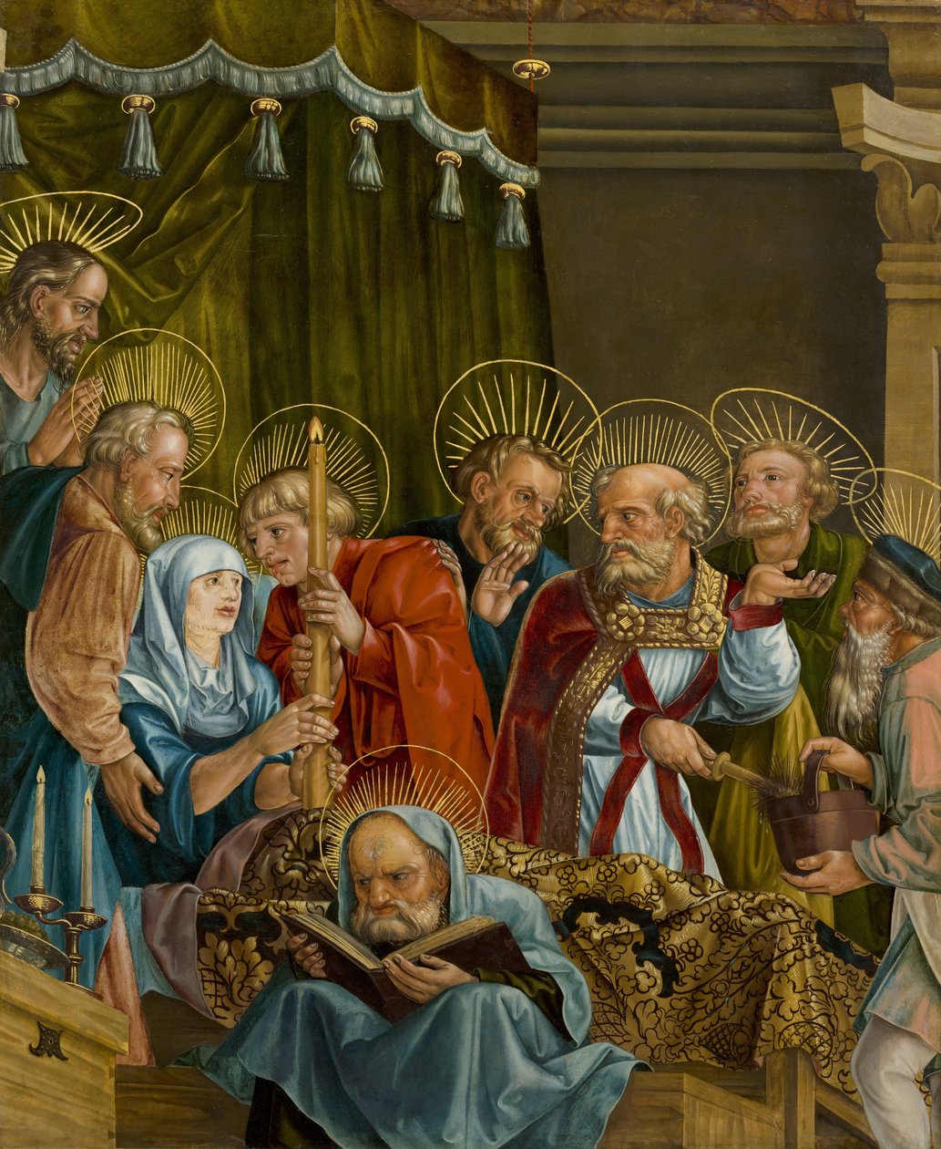 La muerte de la Virgen por Feselen, Melchor (ca. 1495-1538). Óleo sobre madera de Melchior Feselen