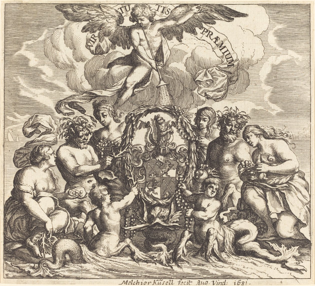 Página de dedicación de Melchior Küsel after Johann Wilhelm Baur
