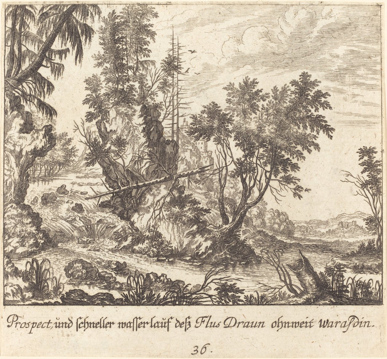 Río Draun de Melchior Küsel after Johann Wilhelm Baur