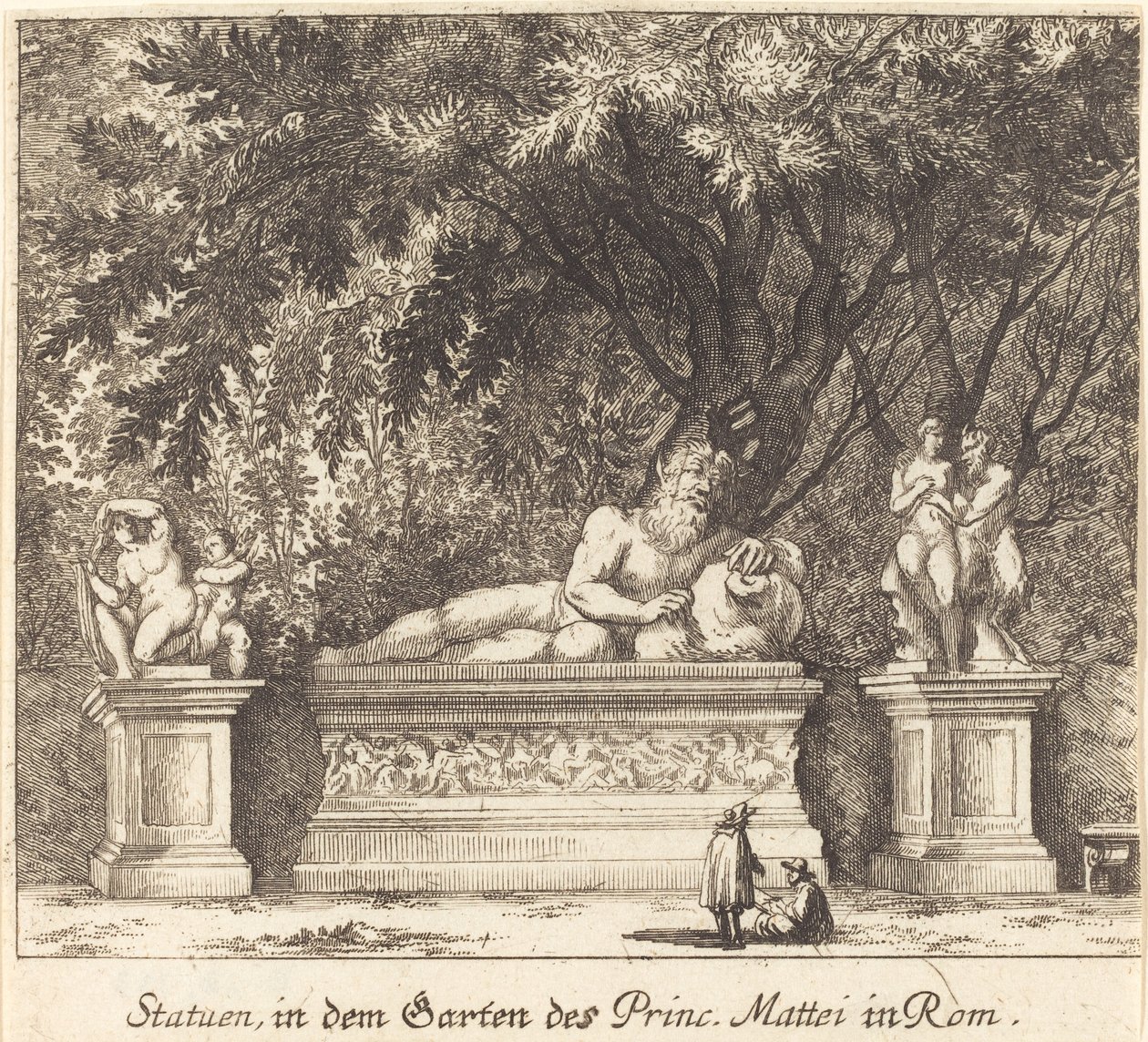 Jardines del Príncipe Mattei, Roma de Melchior Küsel after Johann Wilhelm Baur