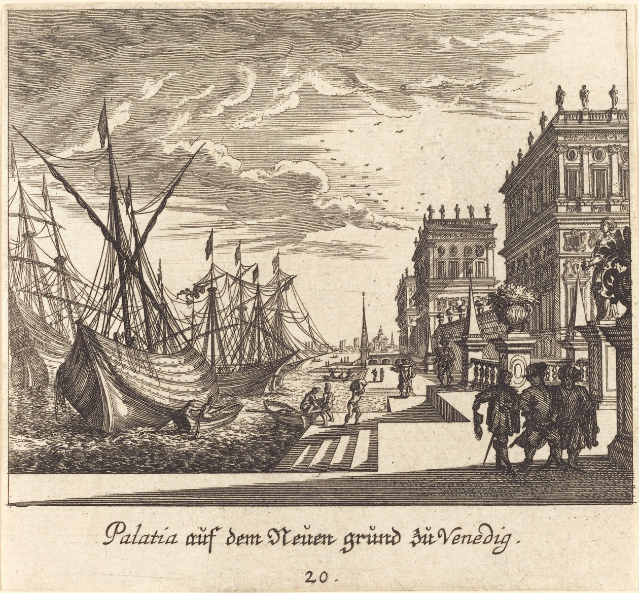 Palacios, Venecia de Melchior Küsel after Johann Wilhelm Baur