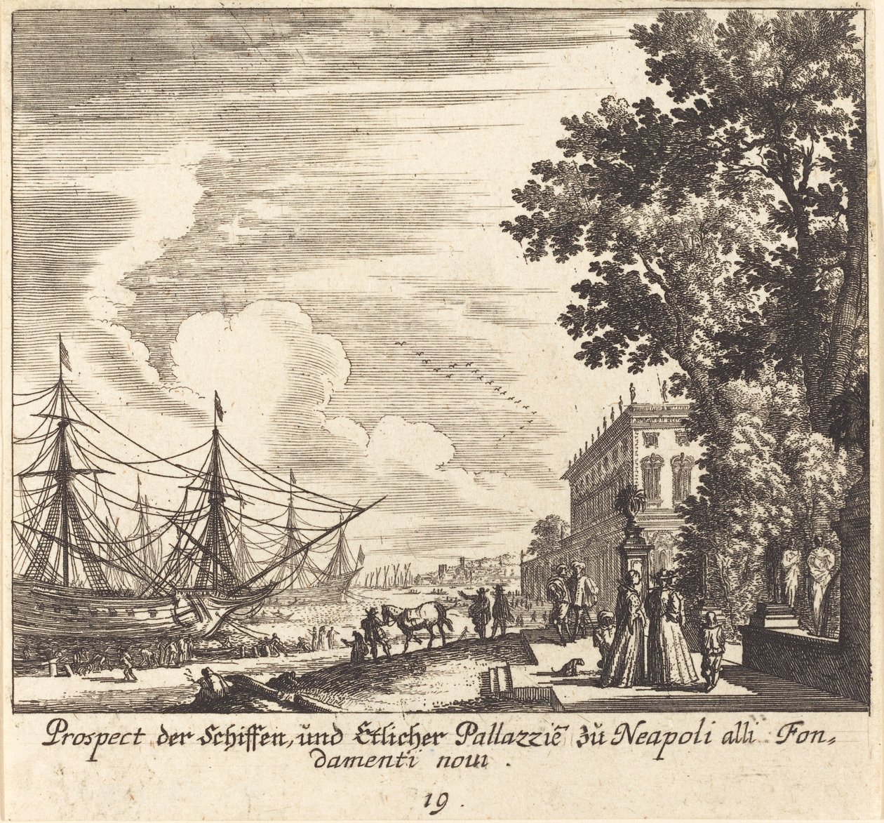 Barcos, Fondamenti Novi, Nápoles de Melchior Küsel after Johann Wilhelm Baur