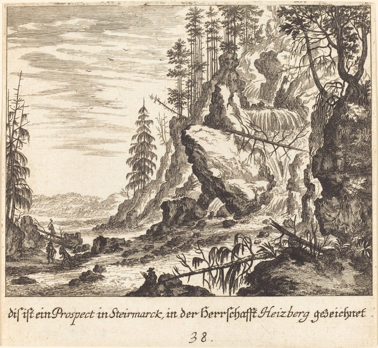 Vista en Stairmarck de Melchior Küsel after Johann Wilhelm Baur