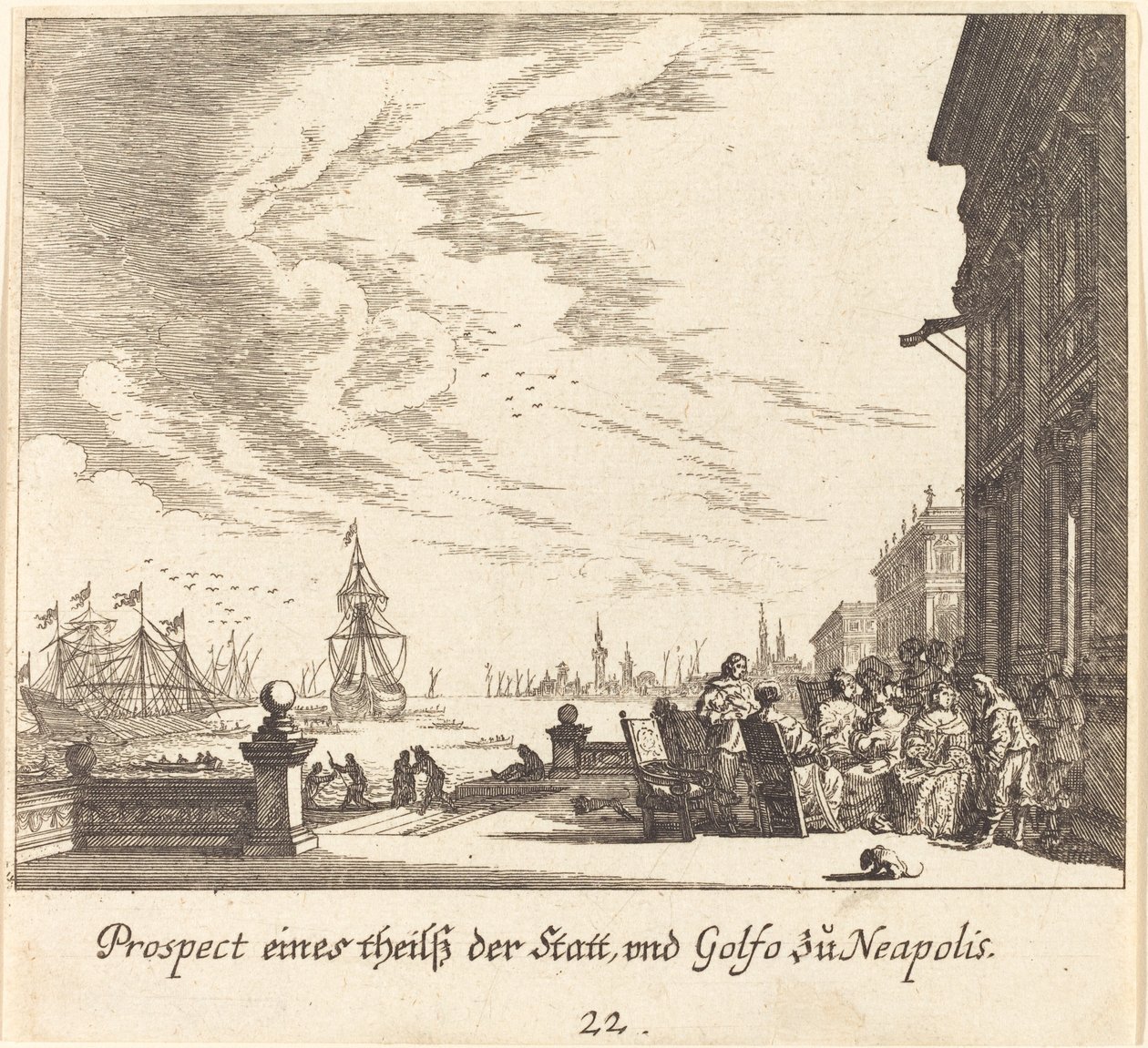 Vista del Golfo de Nápoles de Melchior Küsel after Johann Wilhelm Baur