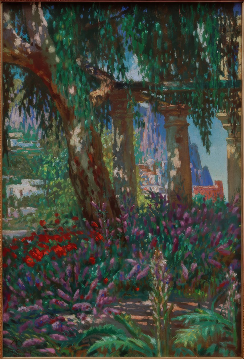 Paisaje en Capri: Vista de una fila de columnas de Melchior Lechter