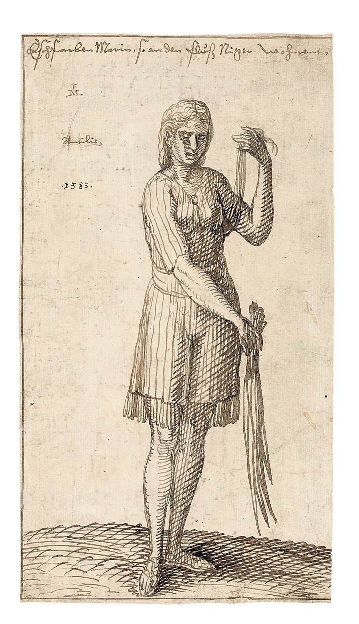 Una Mujer Nigeriana Sosteniendo Juncos, 1583 de Melchior Lorck