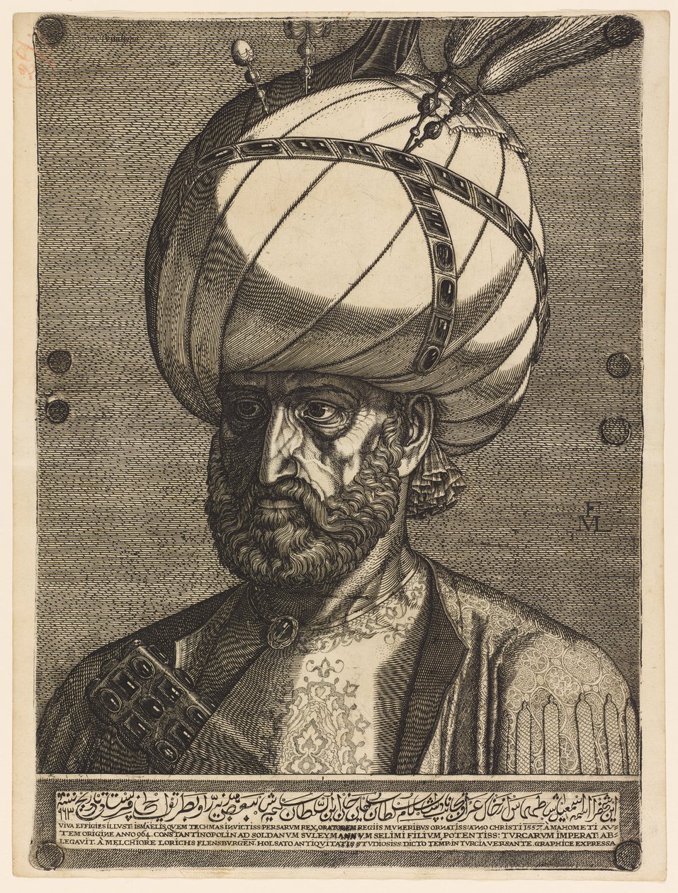 Retrato del embajador persa Ismael de Melchior Lorck