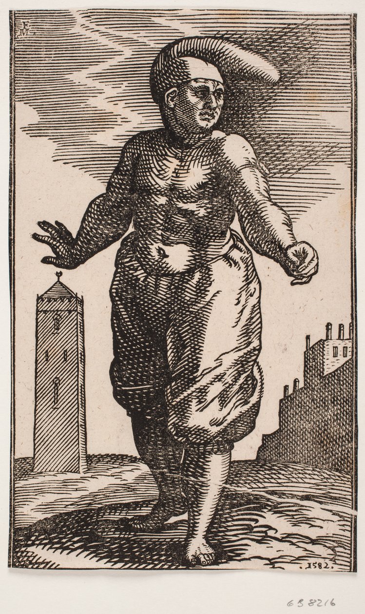 Hombre de pie con torso desnudo de Melchior Lorck