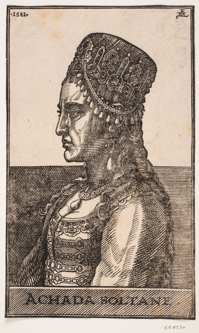 Retrato de sultana, perfil hacia la izquierda: ACHADA SOLTANE de Melchior Lorck