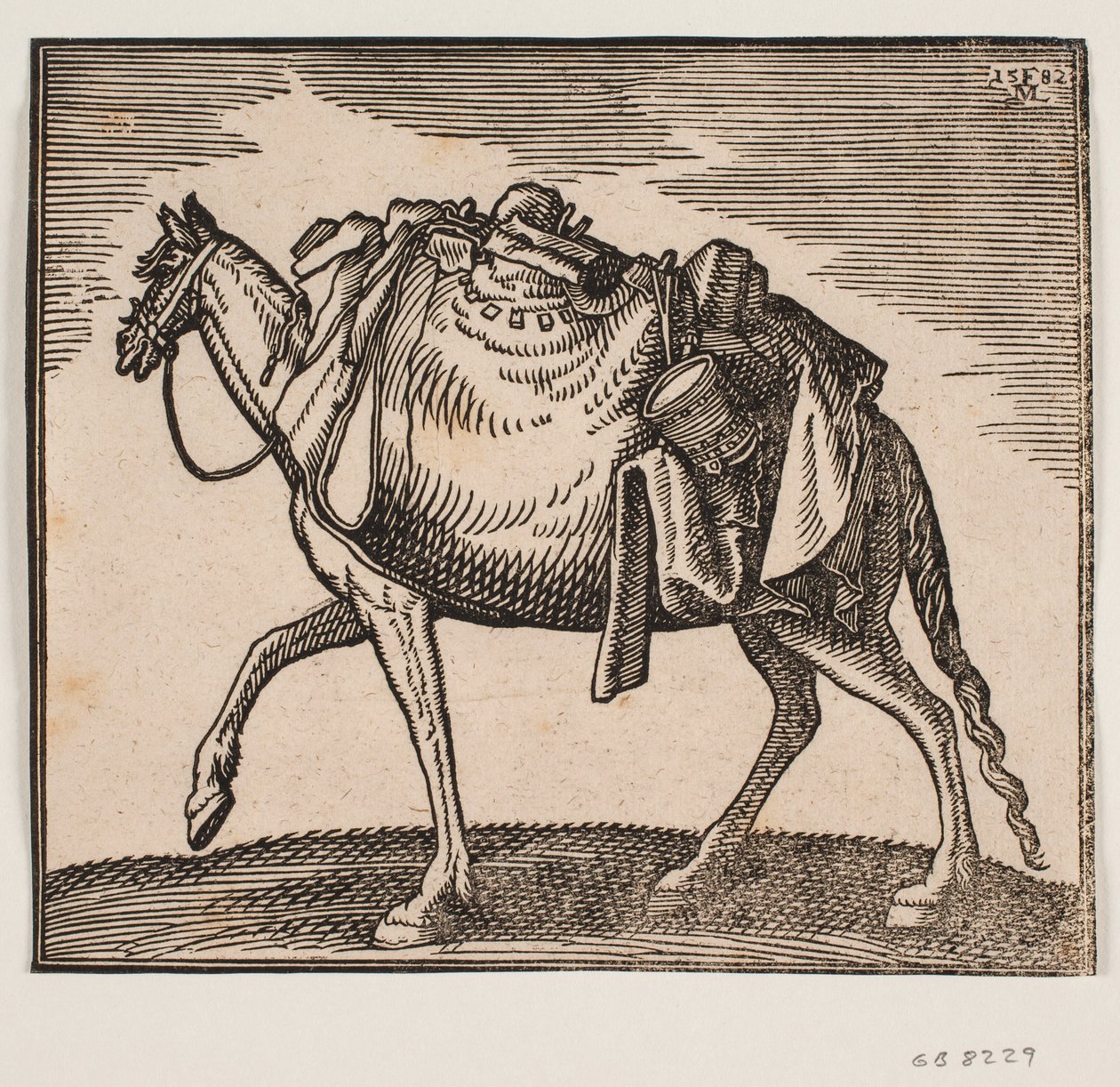 Caballo muy cargado de Melchior Lorck