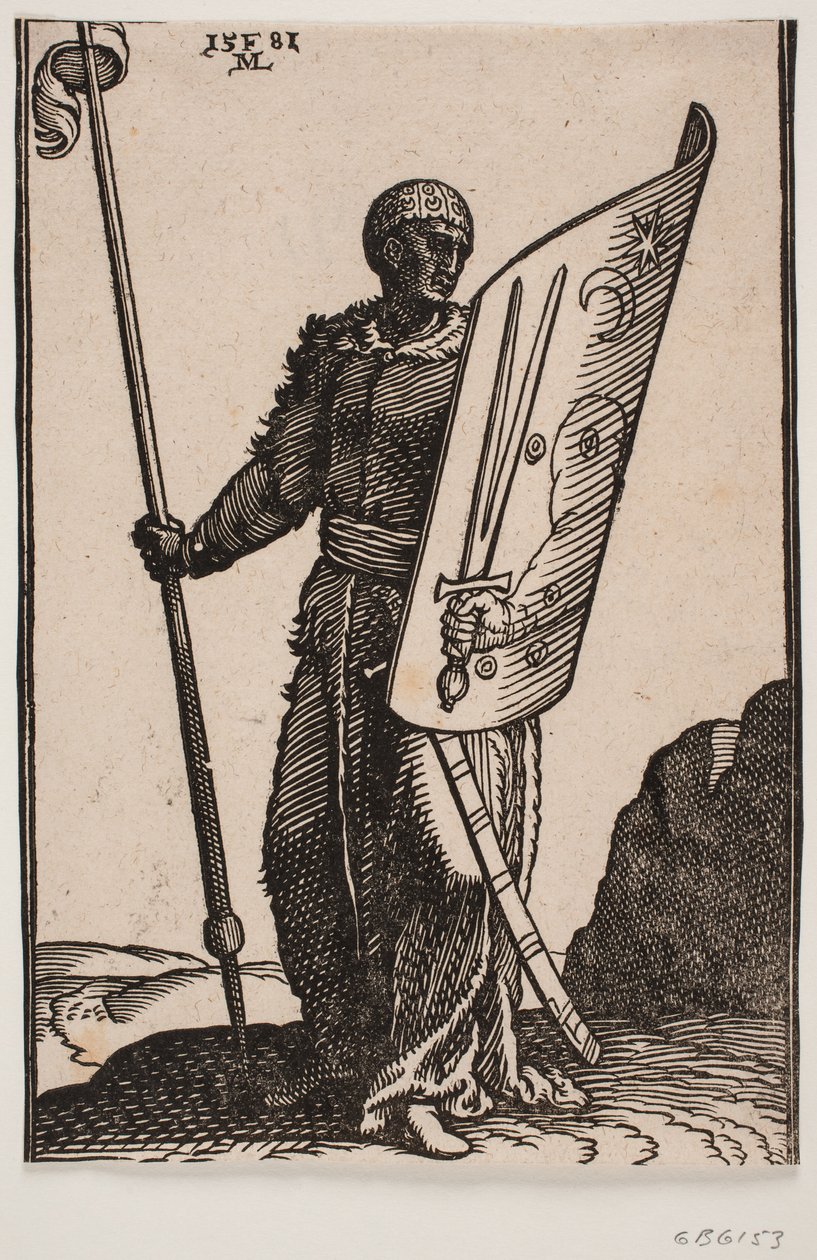 Guerrero con lanza y escudo de Melchior Lorck