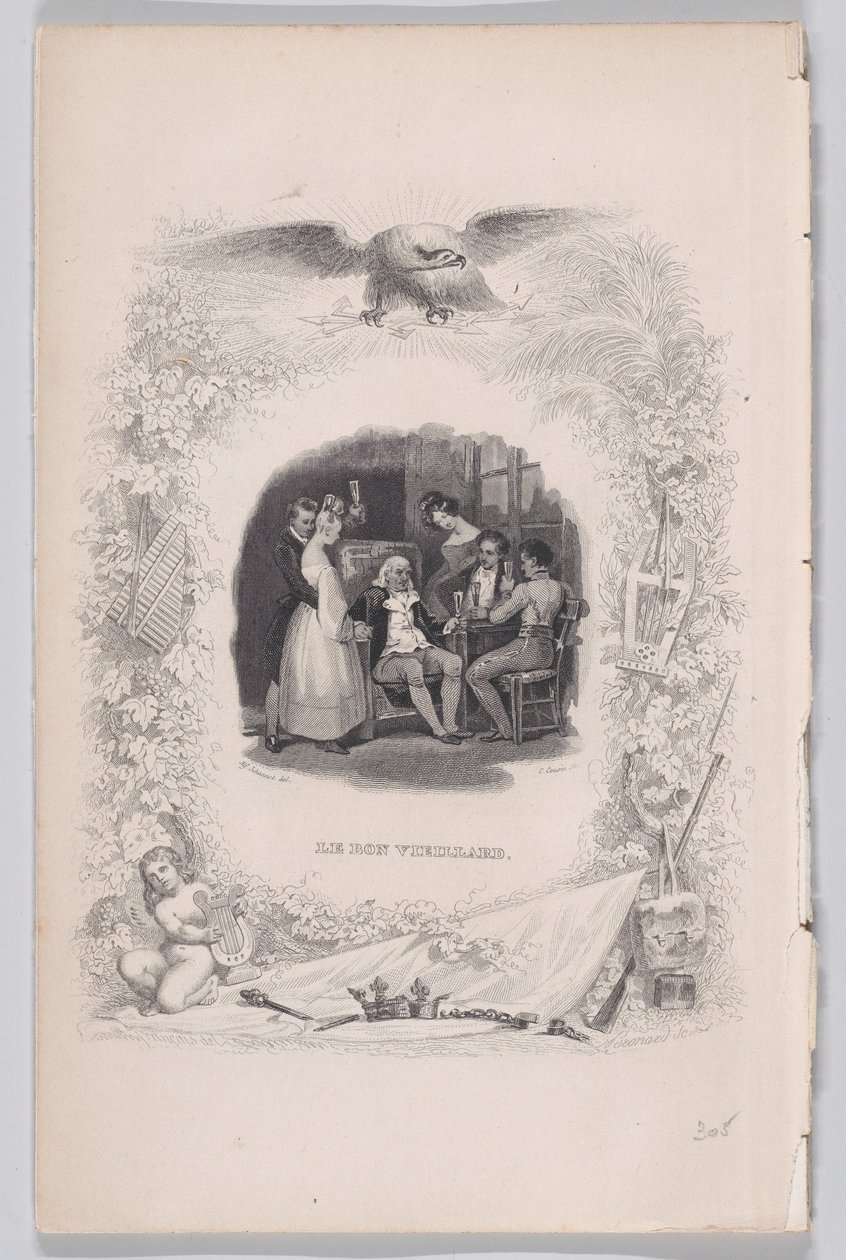 El buen anciano de Las canciones de Béranger, 1829 de Melchior Peronard