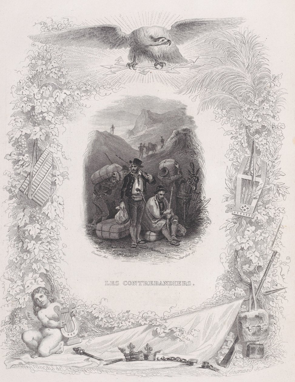 Los contrabandistas, de Las canciones de Béranger, 1829 de Melchior Peronard