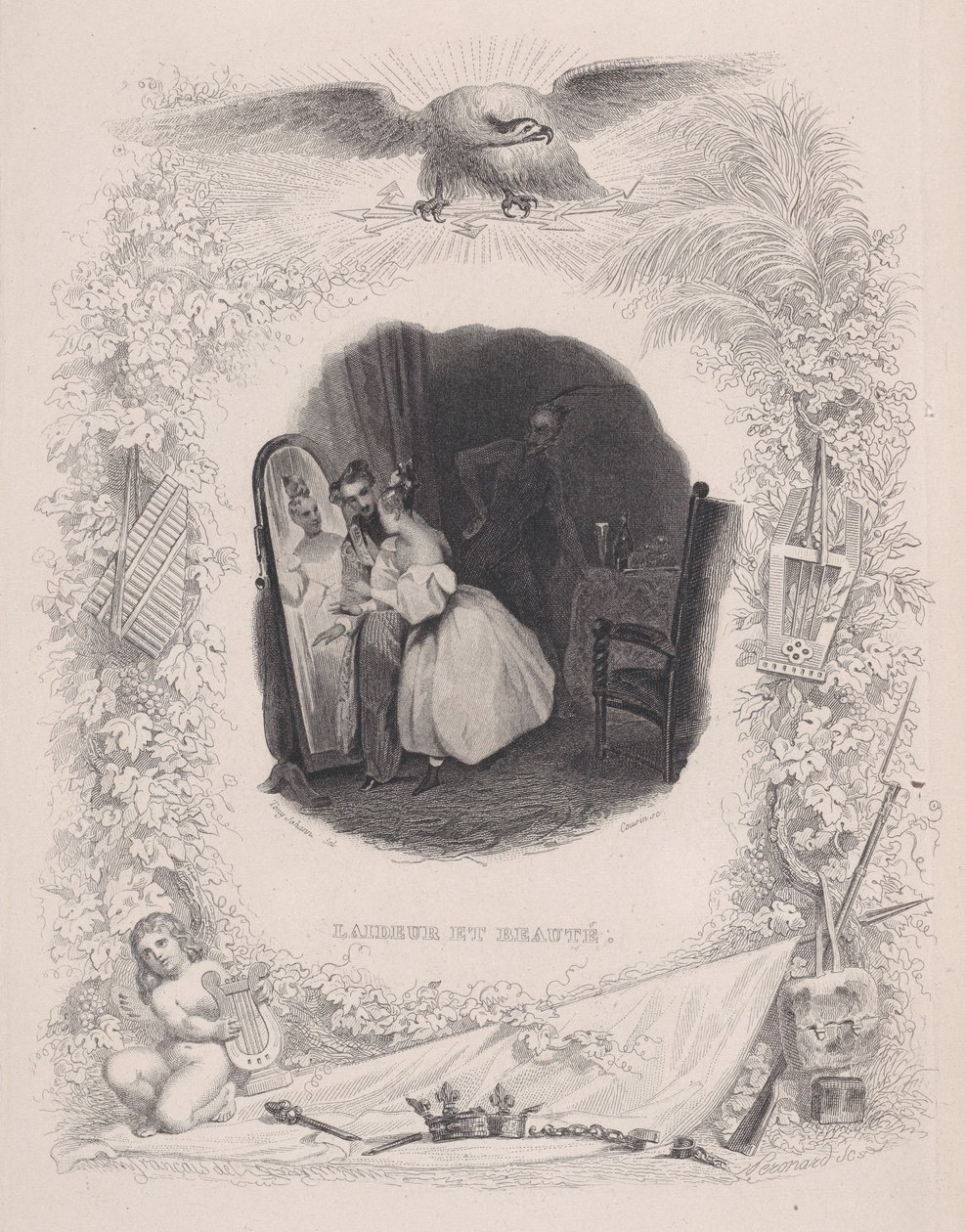 Fealdad y Belleza, de Las Canciones de Béranger, 1829 de Melchior Peronard