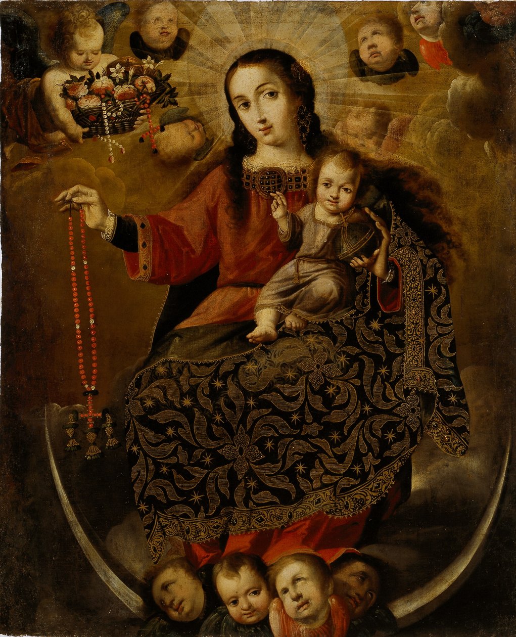 Virgen del Rosario, finales del siglo XVII-principios del siglo XVIII de Melchor Pérez de Holguín