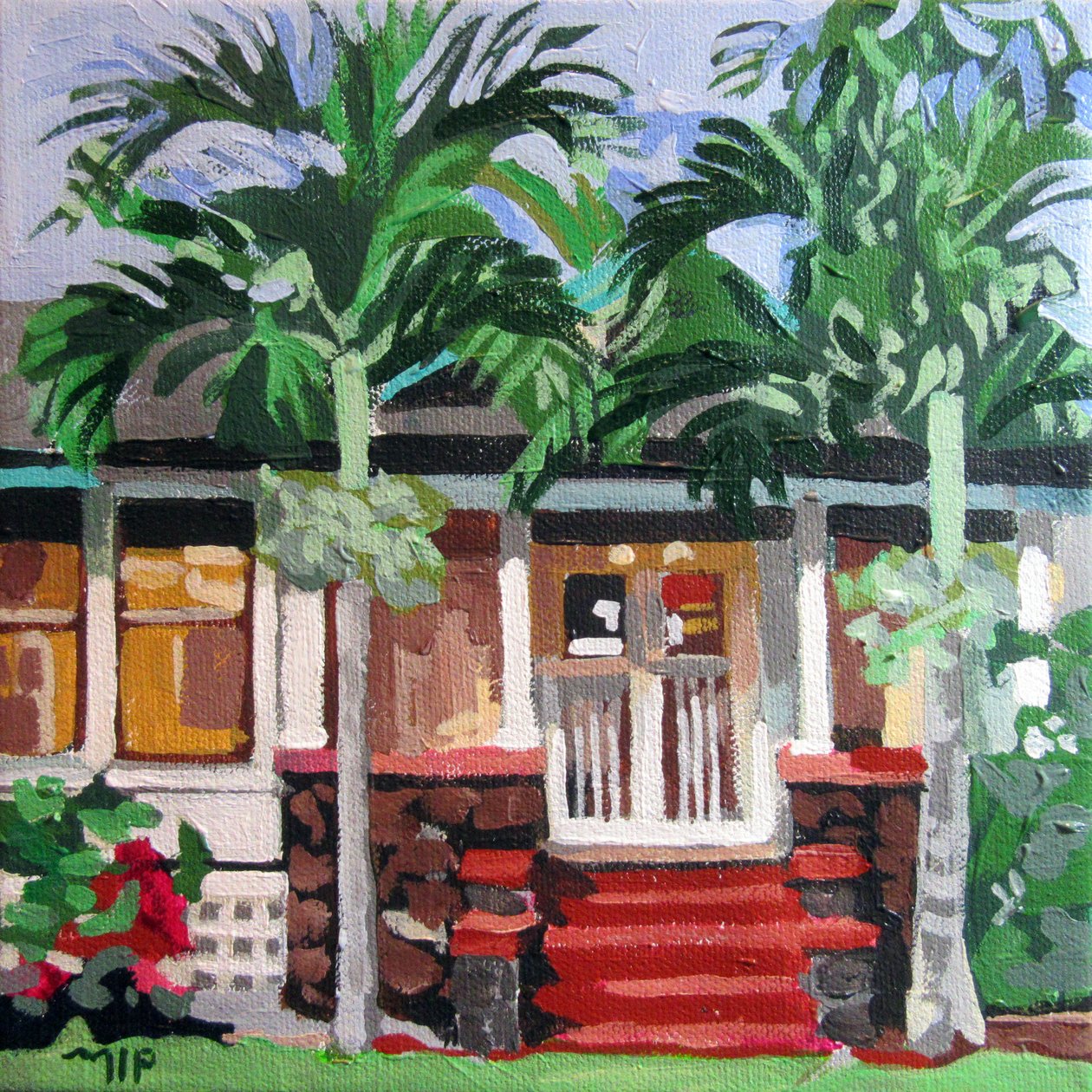 Dos palmeras, 2024 (acrílico sobre lienzo) de Melinda Patrick