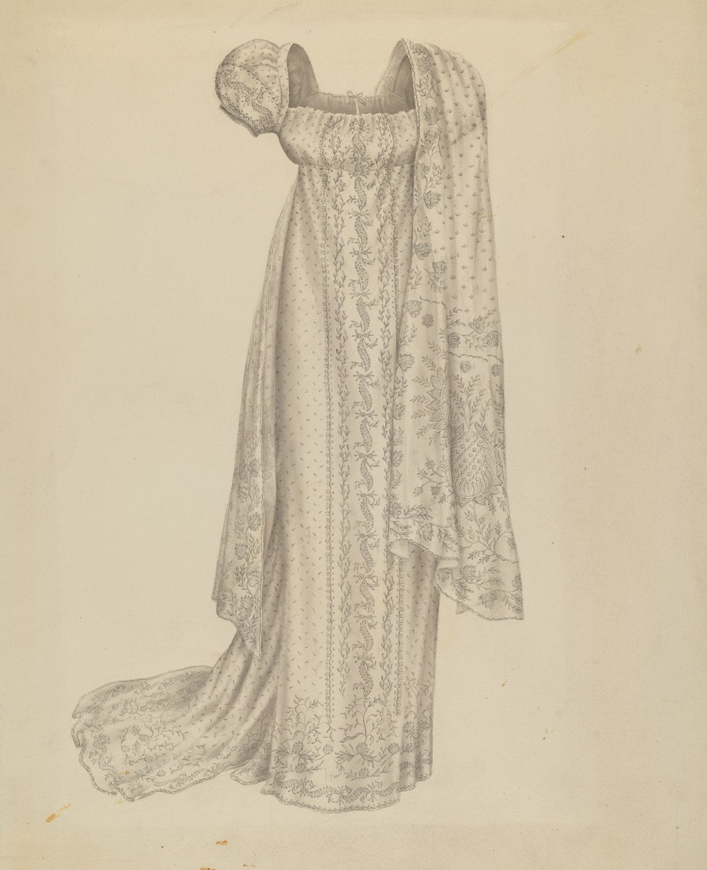 Vestido de novia con bufanda, c. 1939 de Melita Hofmann